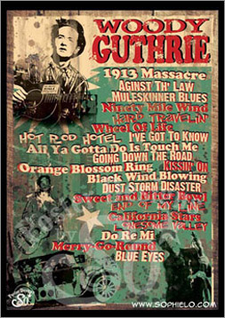 Woody Guthrie, Country, Folk, Poster, Graphic Design, Poster for Sale, Rock n Roll, Blues, Rhythm'n Blues, Punk, Sophie Lo